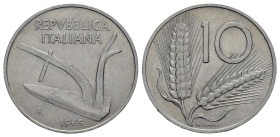 Repubblica Italiana. 10 lire 1965. NC. SPL