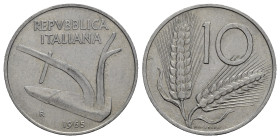 Repubblica Italiana. 10 lire 1965. NC. SPL