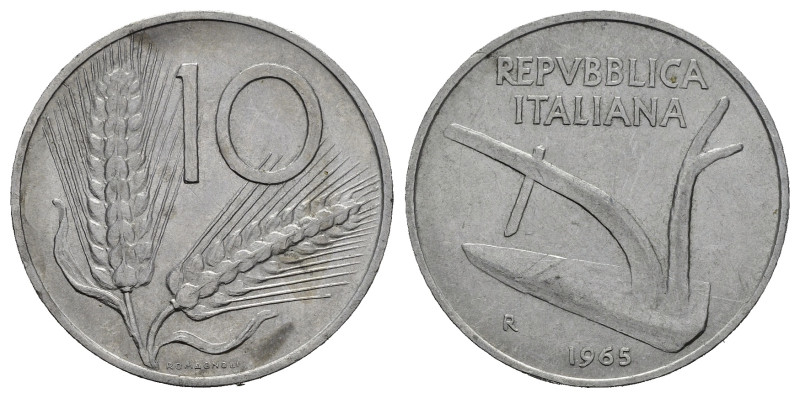 Repubblica Italiana. 10 lire 1965. NC. SPL