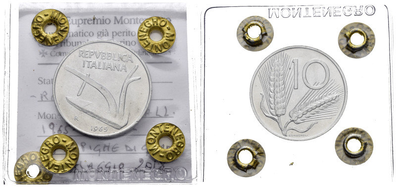 Repubblica Italiana. 10 lire 1965. Periziata Montenegro FDC 69.