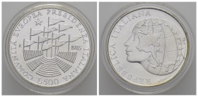Repubblica Italiana. 500 Lire 1985 "Presidenza Italiana". Ag. FDC
