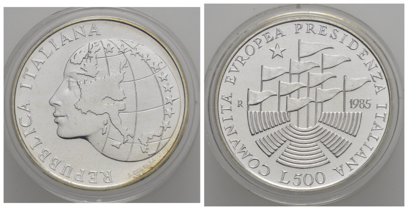 Repubblica Italiana. 500 Lire 1985 "Presidenza Italiana". Ag. FDC