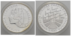 Repubblica Italiana. 500 Lire 1985 "Presidenza Italiana". Ag. FDC
