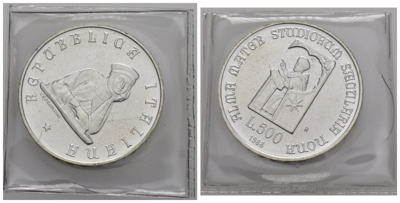 Repubblica Italiana. 500 Lire 1988 "Università di Bologna". FDC