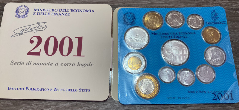 Repubblica Italiana. Serie divisionale 2001. FDC