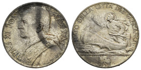 VATICANO. Pio XI (1929-1938). 5 Lire 1932. Ag. qFDC