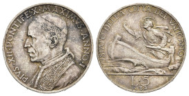 VATICANO. Pio XII (1939-1958). 5 lire 1939. Ag. SPL-FDC