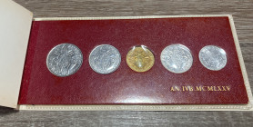 VATICANO. Paolo VI. Folder con 5 monete 1975. FDC