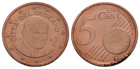 Vaticano. Monetazione in Euro. Benedetto XVI. 5 cent 2008. Corrosioni. FDC