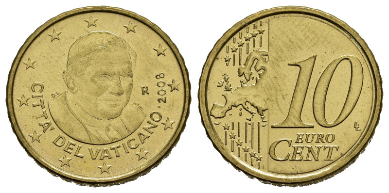 Vaticano. Monetazione in Euro. Benedetto XVI. 10 cent 2008. FDC