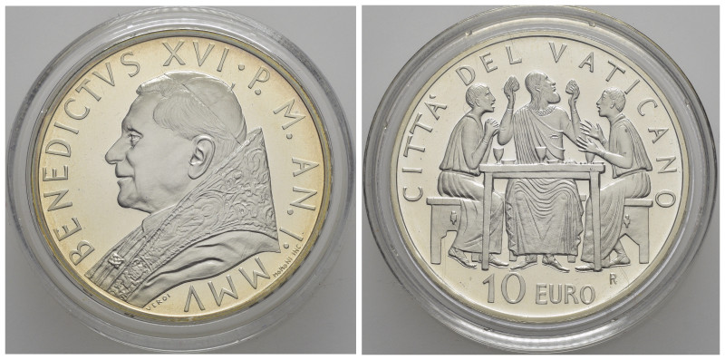 VATICANO. Benedetto XVI. 10 Euro 2005. Ag. Proof