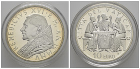 VATICANO. Benedetto XVI. 10 Euro 2005. Ag. Proof