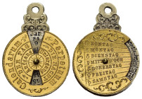 Calendarum Perpetuum. Calendario realizzato su medaglietta con sistema di movimento funzionante e in bella conservazione, interessante curiosità e spl...