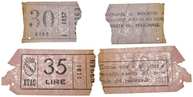 Lotto 2 biglietti ATAC Roma SPQR