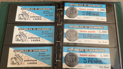 Miniassegni. Album raccoglitore con oltre 190 miniassegni anni '70