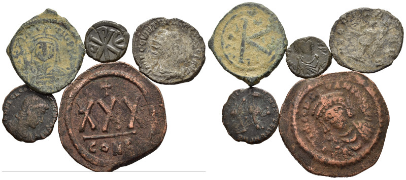 Monete antiche. Lotto di 5 monete da catalogare. AE. Impero romano e bizantino. ...