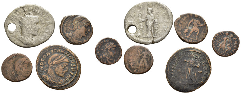 Monete antiche. Lotto di 5 monete da catalogare. AE-Ag. MB-BB Monete di lecita p...