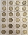 REGNO D'ITALIA. Lotto di 24 monete da 1 lira (Umberto I, Vittorio Emanuele II, Vittorio Emanuele III). Ag. MB-BB