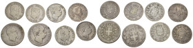 Regno d'Italia. Lotto di 8 monete. Ag. MB