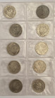 REGNO D'ITALIA. Vittorio Emanuele III. Lotto di 10 monete da 1 lira 1902 (2) e 1907 (8) "Aquila Sabauda". Ag. MB-BB