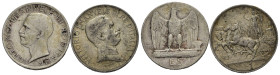 Regno d'Italia. Vittorio Emanuele III. Lotto di 2 monete. Ag.