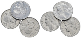 REPUBBLICA ITALIANA. Lotto di 3 monete da 1 lira 1949