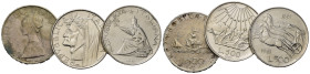 REPUBBLICA ITALIANA. Lotto di 3 monete da 500 lire in argento. Ag.