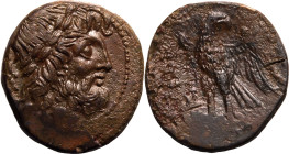 Ancient Greece: Bruttium, The Bretti circa 211-208 BC Bronze AE23 About Extremely Fine; corrosion and minor gauge/cut to rev., attractive portrait on ...