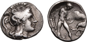 Ancient Greece: Calabria, Tarentum circa 380-325 BC Silver Diobol About Good Very Fine; attractive, deep cabinet tone