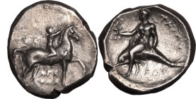 Ancient Greece: Calabria, Tarentum circa 302-280 BC Silver Nomos Good Very Fine; underlying lustre