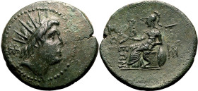 Ancient Greece: Cilicia, Soloi circa 100-30 BC Bronze AE30 About Good Very Fine; double strike to rev