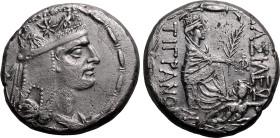 Ancient Greece: Kingdom of Armenia Tigranes II 'the Great' circa 80-68 BC Silver Tetradrachm Extremely Fine; featuring a splendid portrait of Tigranes