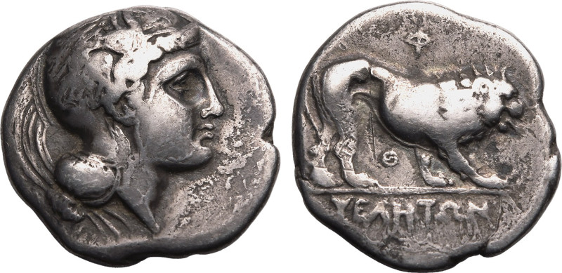 ANCIENT GREECE. LUCANIA, VELIA. 
Silver stater, circa 340-334 BC. 
Obv: head o...