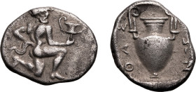 Ancient Greece: Thracian Islands, Thasos circa 412-404 BC Silver Trihemiobol About Good Very Fine