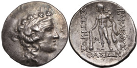 Ancient Greece: Thracian Islands, Thasos circa 180-120 BC Silver Tetradrachm Good Very Fine; toned and boasting hints of rainbow iridescence to obv