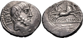 Roman Republic & Imperatorial L. Titurius L. f. Sabinus 89 BC Silver Denarius About Good Very Fine; area of flat striking, rev. struck off-centre