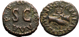 Roman Empire Augustus 9 BC Bronze Quadrans Very Fine
