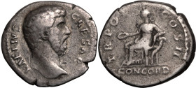 Roman Empire Aelius (adopted son of Hadrian AD 137 Silver Denarius About Very Fine
