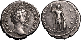 Roman Empire Marcus Aurelius (Caesar) AD 159-161 Silver Denarius Very Fine