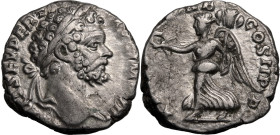 Roman Empire Septimius Severus AD 196-197 Silver Denarius Good Very Fine