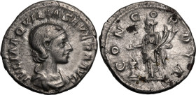 Roman Empire Aquilia Severa (wife of Elagabalus) AD 220-222 Silver Denarius Very Fine
