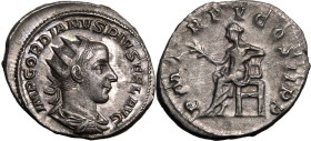 Roman Empire Gordian III AD 241-243 Silver Antoninianus About Extremely Fine; underlying lustre