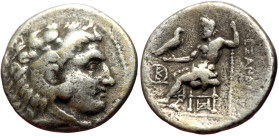 Kings of Macedon, Alexander III the Great (336-323 BC) AR Drachm (Silver, 3.93g, 18mm) Posthumous issue of Sardes, ca. 319-315 BC. 
Obv: Head of Herac...