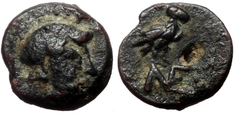Aeolis, Neonteichos AE (Bronze, 0.79g, 10mm) 3rd-2nd centuries BC
Obv: Head of ...