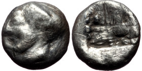 Ionia, Phokaia AR Diobol, (Silver, 0.87 g 9mm) ca 521-478 BC.
Obv: Archaic female head left, wearing earring and helmet or close fitting cap.
Rev: Inc...
