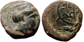 Mysia, Zeleia, AE, (Bronze, 1.05 g 10mm), 4th century BC.
Obv: Head of Artemis right, wearing stephane.
Rev: [Ζ] - E / [Λ E], Monogram within wreath o...
