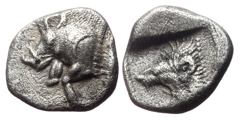 *Very Rare*
Mysia, Kyzikos, AR Hemiobol, (Silver, 0.46g, 8mm), ca 450-400 BC. 
O...