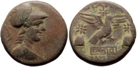 Phrygia, Apameia AE (Bronze, 20mm, 7.75g) ca 100-50 BC Phainippos, magistrate. 
Obv: Bust of Athena right, wearing high-crested Corinthian helmet 
Rev...