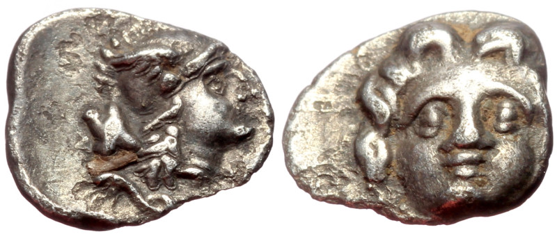 Pisidia, Selge AR Obol (Silver, 0.92g, 11mm) ca 4th century BC.
Obv: Head of gor...