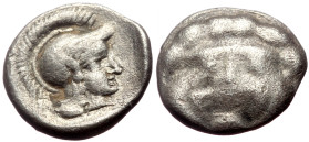 Pisidia, Selge AR Obol (Silver, 0.90g, 11mm) ca 4th century BC.
Obv: Head of gorgoneion facing with flowing hair 
Rev: Head of Athena right, wearing c...